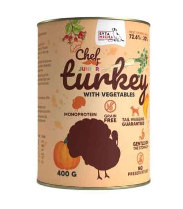 SYTA MICHA Chef Turkey with vegetables Junior - wet dog food - 400g