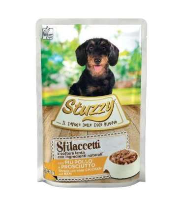 STUZZY Sfilaccetti Chicken with ham - wet dog food - 100g