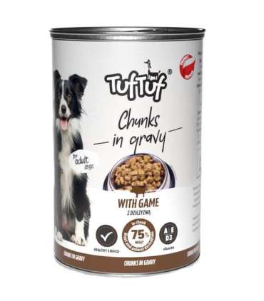 TUF TUF Meaty chunks with game - wet dog food - 1250g