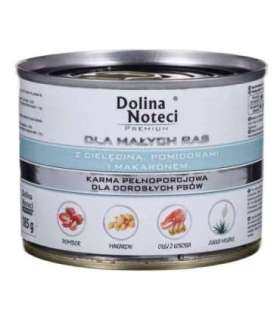 DOLINA NOTECI Premium with veal, tomatoes and pasta - wet dog food for adult small breeds - 185g