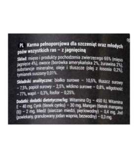 Dolina Noteci Rafi Junior with lamb, cranberry and blueberry - Wet dog food 400 g