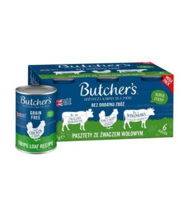 BUTCHER'S Original Mega pack mix tripe loaf recipe - wet dog food - 6 x 400g