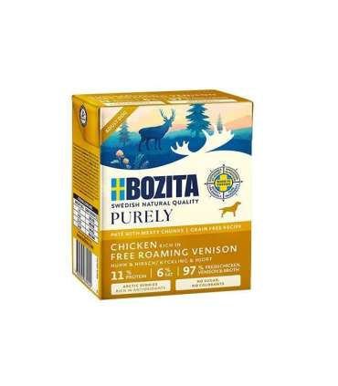 BOZITA Purely Paté Duoprotein Chicken and venison - wet dog food - 370g