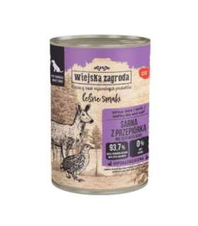 WIEJSKA ZAGRODA Forest Flavours Roe deer with a quail - wet dog food - 400g