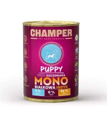 CHAMPER Puppy Monoprotein Turkey - wet dog food - 400g