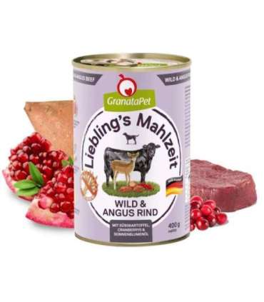 GRANATAPET Liebling's Mahlzeit Venison and angus beef - wet dog food - 800g