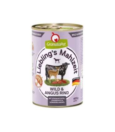 GRANATAPET Liebling's Mahlzeit Venison and angus beef - wet dog food - 800g