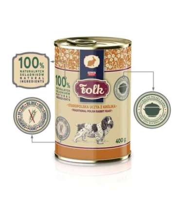 FOLK Traditional polish rabbit feast - wet dog food - 400g