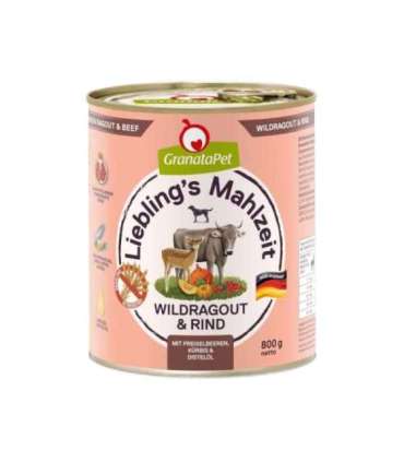 GRANATAPET Liebling's Mahlzeit Vension ragout and beef - wet dog food - 800g