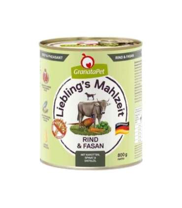 GRANATAPET Liebling's Mahlzeit Beef and pheasant - wet dog food - 800g