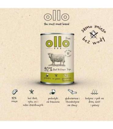 OLLO Pure Beef and Green tripe - wet dog food - 400g