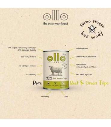 OLLO Pure Beef and Green tripe - wet dog food - 400g