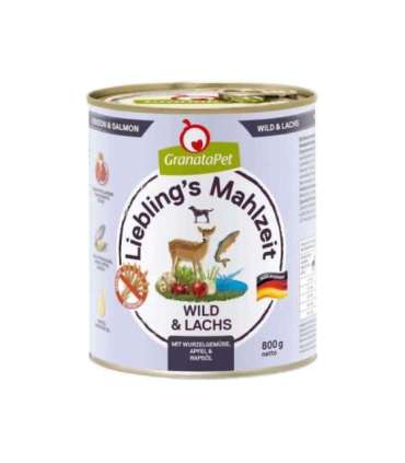 GRANATAPET Liebling's Mahlzeit Venison and salmon - wet dog food - 800g