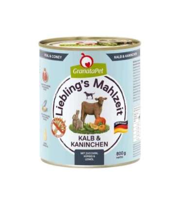 GRANATAPET Liebling's Mahlzeit Veal and coney - wet dog food - 800g