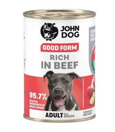 JOHN DOG Good form Rich in beef - wet dog food - 400g