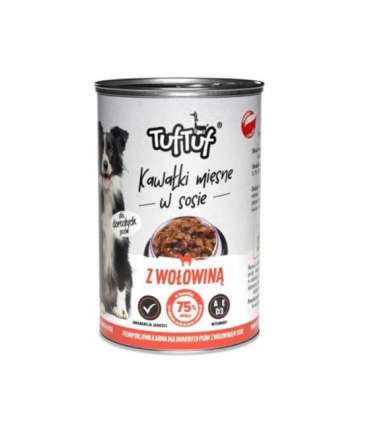TUF TUF Chunks in gravy with beef - wet dog food - 415g