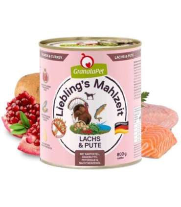 GRANATAPET Liebling's Mahlzeit Salmon and turkey - wet dog food - 800g