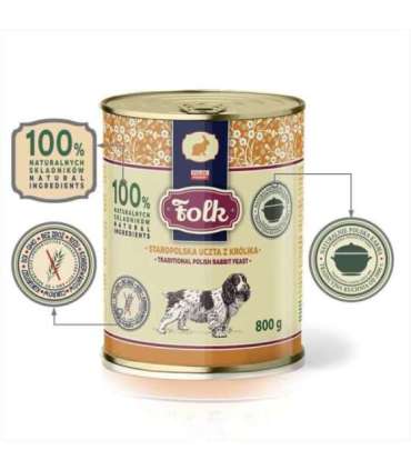 FOLK Traditional polish rabbit feast - wet dog food - 800g