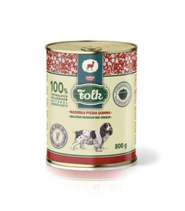 FOLK Delicious Masurian roe venison - wet dog food - 800g