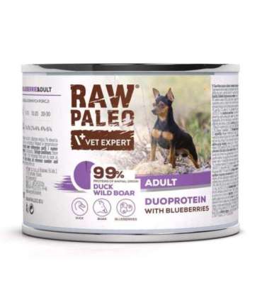 RAW PALEO Duoprotein Duck & Boar Adult - wet dog food - 200g