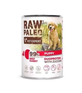 RAW PALEO Duoprotein Beef & Rabbit Puppy - wet dog food - 400g