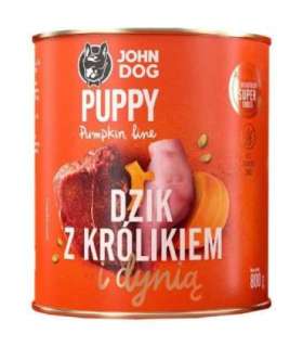 JOHN DOG Pumpkin Puppy Wild boar with rabbit and pumpkin - wet dog food - 800g