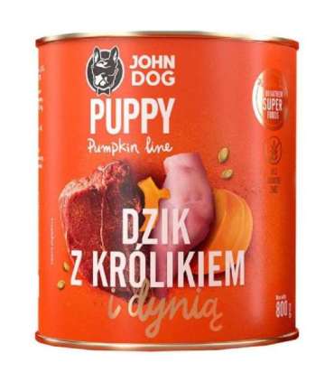JOHN DOG Pumpkin Puppy Wild boar with rabbit and pumpkin - wet dog food - 800g