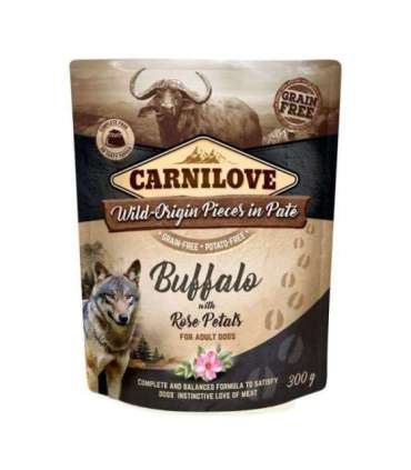 CARNILOVE Dog Pouch Wild Buffalo & Rose petals - wet dog food - 300g