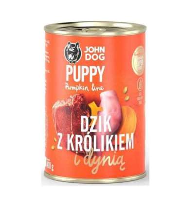 JOHN DOG Pumpkin Puppy Wild boar with rabbit and pumpkin - wet dog food - 400g
