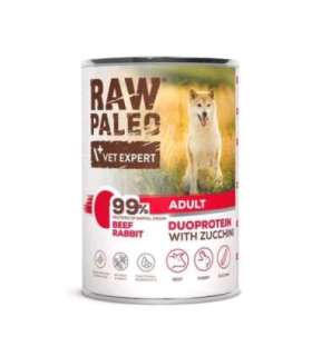 RAW PALEO Duoprotein Beef & Rabbit Adult - wet dog food - 400g