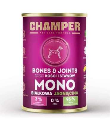 CHAMPER Bones & Joints Monoprotein Lamb - wet dog food - 400g