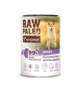 RAW PALEO Duoprotein Duck & Boar Adult - wet dog food - 400g