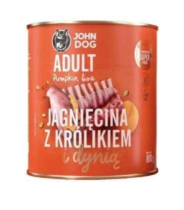 JOHN DOG Pumpkin Lamb with rabbit and pumpkin - wet dog food - 800g
