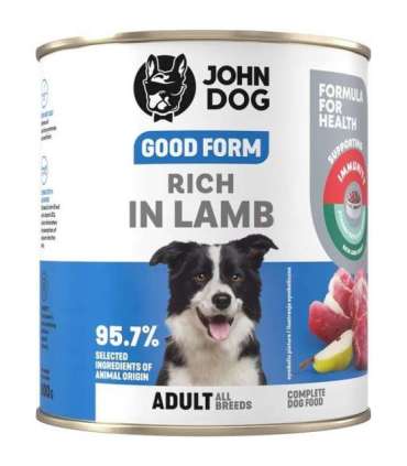 JOHN DOG Good Form Rich in lamb  - wet dog food - 800g