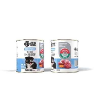 JOHN DOG Good Form Junior Rich in beef - wet dog food - 800g