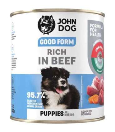 JOHN DOG Good Form Junior Rich in beef - wet dog food - 800g