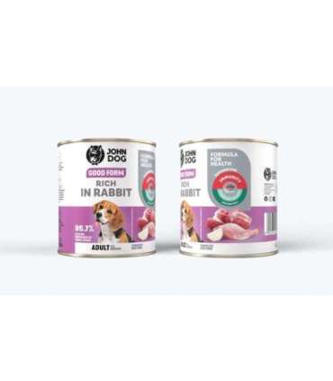 JOHN DOG Good Form Rich in rabbit - wet dog food - 800g
