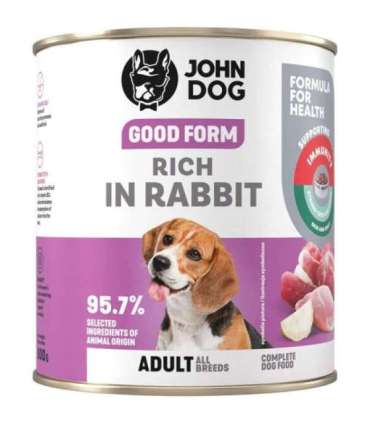 JOHN DOG Good Form Rich in rabbit - wet dog food - 800g