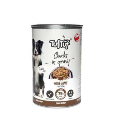 TUF TUF Chunks in gravy with game - wet dog food - 415g