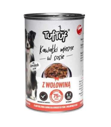 TUF TUF Meaty chunks with beef - wet dog food - 1250g