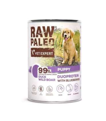 RAW PALEO Duoprotein Duck & Boar Puppy - wet dog food - 400g