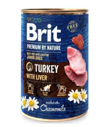 BRIT Premium by nature Junior Turkey with Liver - wet dog food - 400g