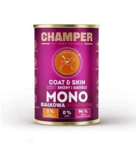 CHAMPER Coat & Skin Monoprotein Beef - wet dog food - 400g