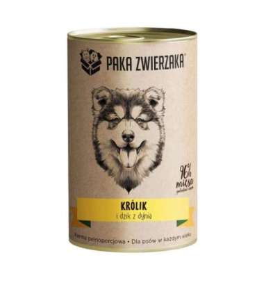 PAKA ZWIERZAKA Rabbit and boar with pumpkin - wet dog food - 400g
