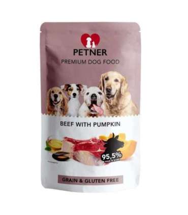 PETNER Beef with pumpkin - wet dog food - 500g