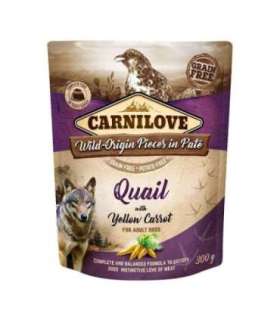 CARNILOVE Dog Pouch Quail & Yellow carrot  - wet dog food - 300g