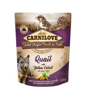 CARNILOVE Dog Pouch Quail & Yellow carrot  - wet dog food - 300g