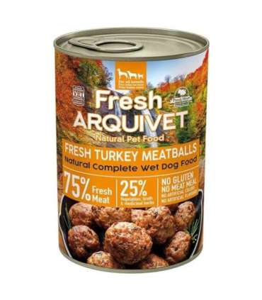 ARQUIVET Fresh Turkey Meatballs - wet dog food - 400g