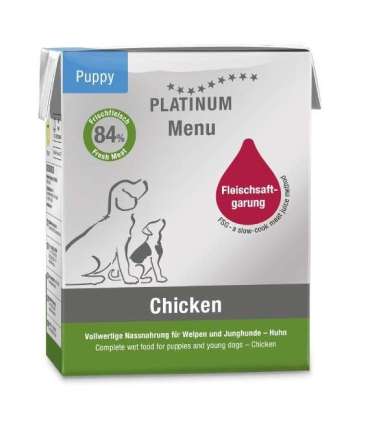 PLATINUM Menu Puppy Chicken - wet dog food - 375g