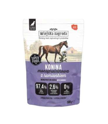 WIEJSKA ZAGRODA Monoprotein Horsemeat - wet dog food - 500g